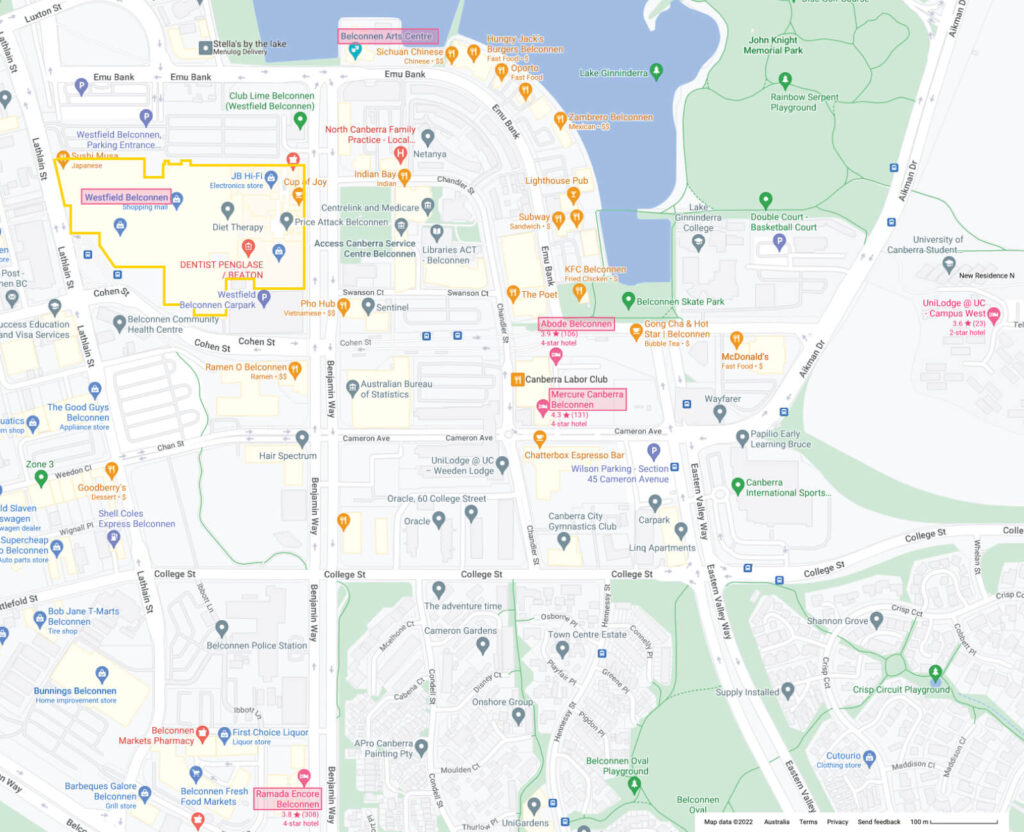 Dance Escape Belconnen Accommodation Map